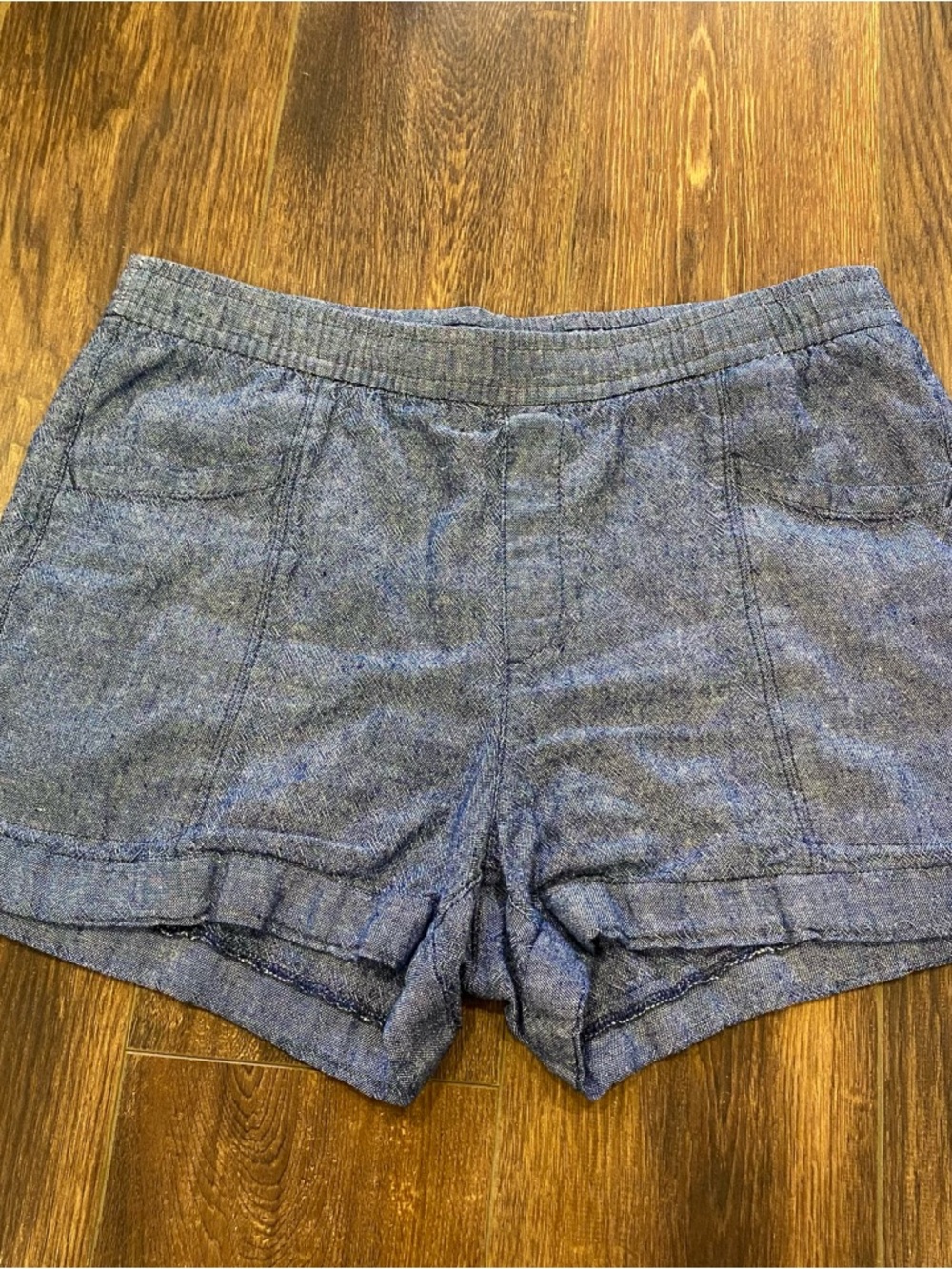 Linen blend pull on shorts